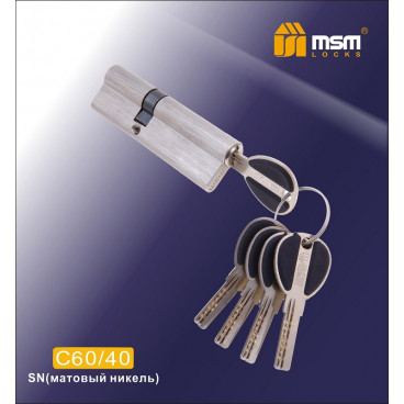Цилиндровый механизм MSM-100мм (60-40) ключ-ключ никель