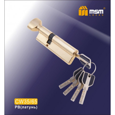 Цилиндровый механизм MSM-100мм (В35-65) ключ-вертушка латунь