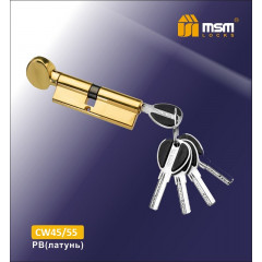 Цилиндровый механизм MSM-100мм (В45-55) ключ-вертушка латунь