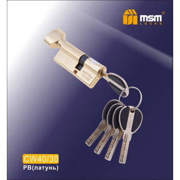 Цилиндровый механизм MSM-70мм (В40-30) ключ-вертушка латунь