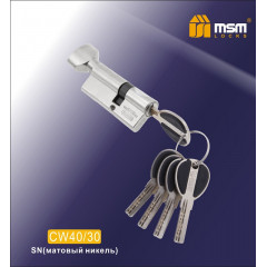 Цилиндровый механизм MSM-70мм (В40-30) ключ-вертушка никель