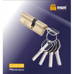 Цилиндровый механизм MSM-80мм (45-35) ключ-ключ латунь
