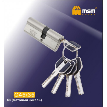 Цилиндровый механизм MSM-80мм (45-35) ключ-ключ никель