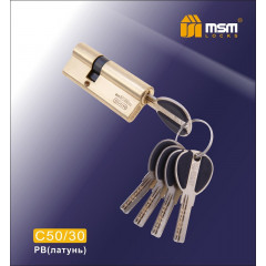 Цилиндровый механизм MSM-80мм (50-30) ключ-ключ латунь