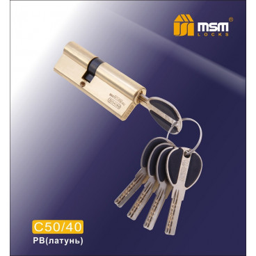 Цилиндровый механизм MSM-90мм (50-40) ключ-ключ латунь