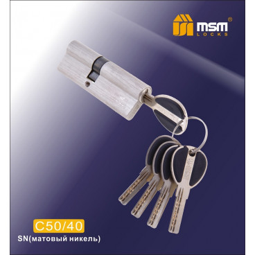 Цилиндровый механизм MSM-90мм (50-40) ключ-ключ никель