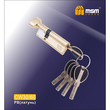 Цилиндровый механизм MSM-90мм (В30-60) ключ-вертушка латунь