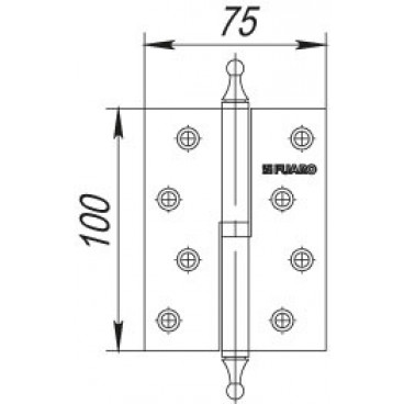 Петля съемная 410-4 100x75x2,5 CP left (хром) левая