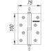 Петля съемная 410-4 100x75x2,5 AB left (бронза) левая