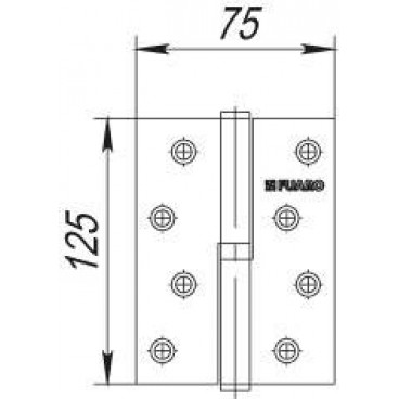 Петля съемная 413-5 125x75x2,5 AC left (медь) левая