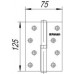 Петля съемная 413-5 125x75x2,5 CP right (хром) правая