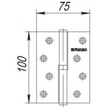 Петля съемная 413/BL-4 100x75x2,5 PN right (перл. никель) правая БЛИСТЕР