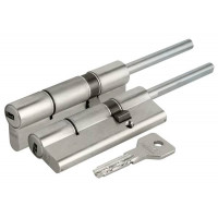Цилиндровый механизм под вертушку (дл. шток) Cisa ASIX OE307-87.12 (90 мм/60-30-шток), НИКЕЛЬ