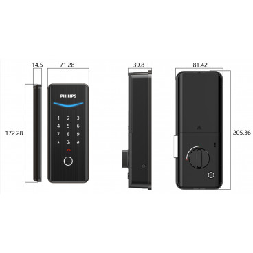 Philips Easykey DDL502-13HBS накладной электронный замок