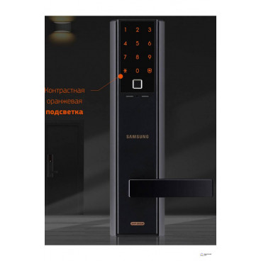 Врезной электронный дверной замок Samsung SHP-DH538 Black с отпечатком пальца