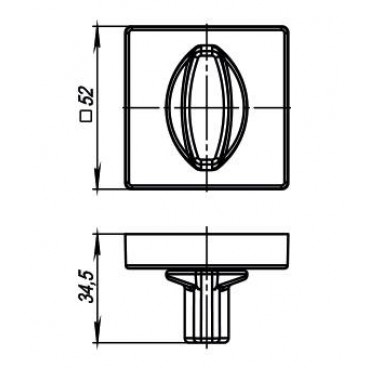 Ручка поворотная WC-BOLT BK6/USQ СР-8 Хром