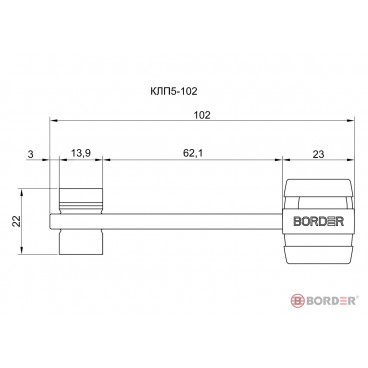 Замок врезной BORDER ЗВ 9-8 К (77729) с ручками, левый