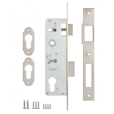 Корпус замка врезного цилиндрового узкопроф. Kale 153 (35 mm) w/b (никель)