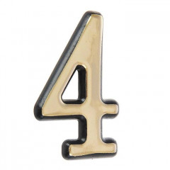 Цифра дверная Аллюр "4", золото
