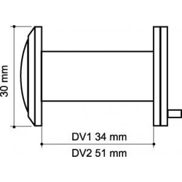 Глазок дверной Armadillo, пластиковая оптика DV1, 16/35х60 CP Хром