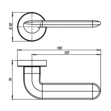 Ручка раздельная EXCALIBUR URB4 SN-3 Матовый никель
