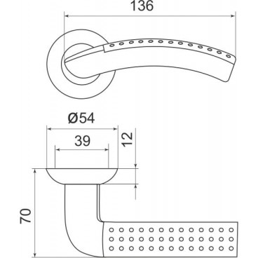 Ручка раздельная Libra LD26-1SN/CP-3 матовый никель/хром