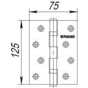 Петля универсальная 2BB 125x75x2,5 PN (перл. никель)