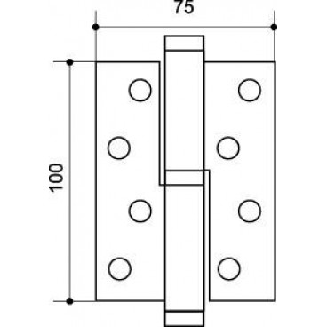 Петля съемная 613-4 100х75х2.5 CP Хром прав. Box