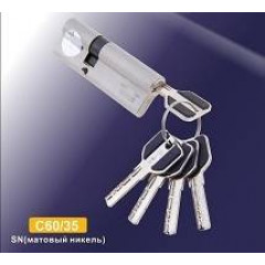 Цилиндровый механизм ключ-ключ C60/35 мм перфо, матовый никель