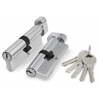 Цилиндровый механизм с вертушкой Fuaro 100 ZM 70 mm (30+10+30) CP хром 5 кл.