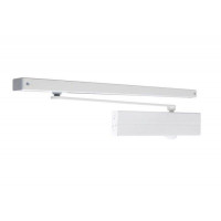 Шестеренно-реечный доводчик ASSA-ABLOY DC135 white, с антивандальным клапаном и back check,  усилие EN3 cо скользящей тягой (G143)