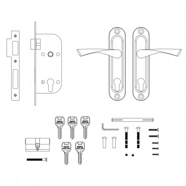 Замок цилиндровый LOCKSET16 Crona 4070-1 Punto
