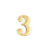 Пластиковая самоклеящаяся цифра 3 (золото)