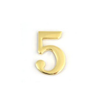 Пластиковая самоклеящаяся цифра 5 (золото)