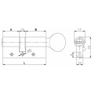 Цилиндровый механизм с вертушкой Kale 164 DBM-E/70 (35-35) mm никель